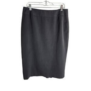 Long Tall Sally back ruffle Careerwear skirt sz 16 black classic office slimming